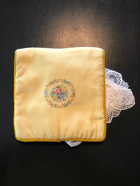 Swiss Handkerchief Case, Fine Embroidered Petit Po