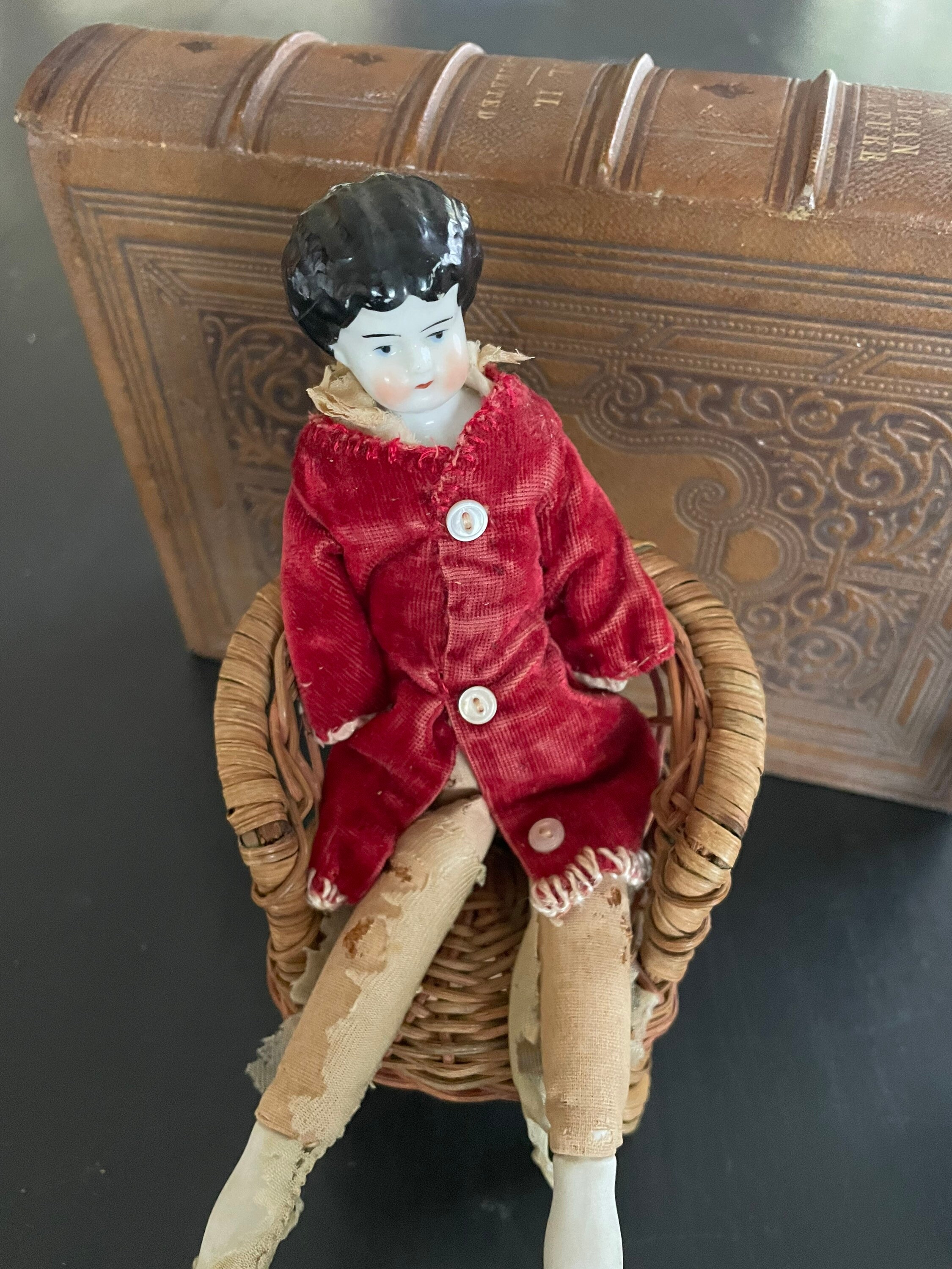 Vintage German Doll Furniture, Toy Wicker Chair and Settee Etsy