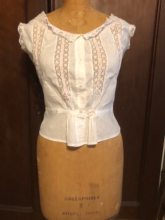 Antique Bodice, French Lace Cami, Fancy Corset Cov