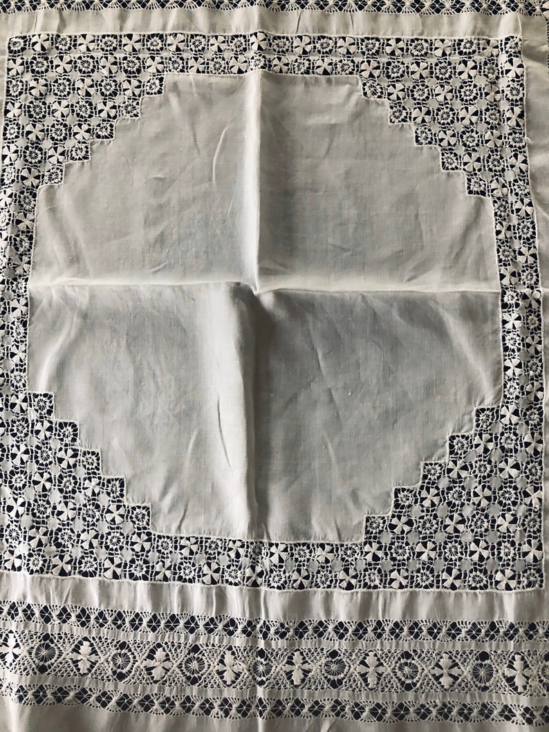 Trousseau Linens Fine Linen and Lace Tablecloth Tenerife Lace Wedding