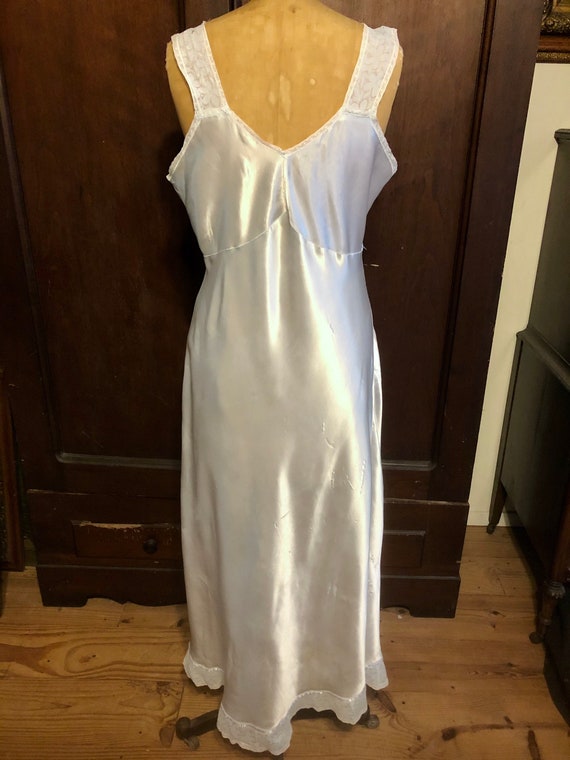 Lacy Satin Gown, Vintage Glamour, Powder Blue Sat… - image 6
