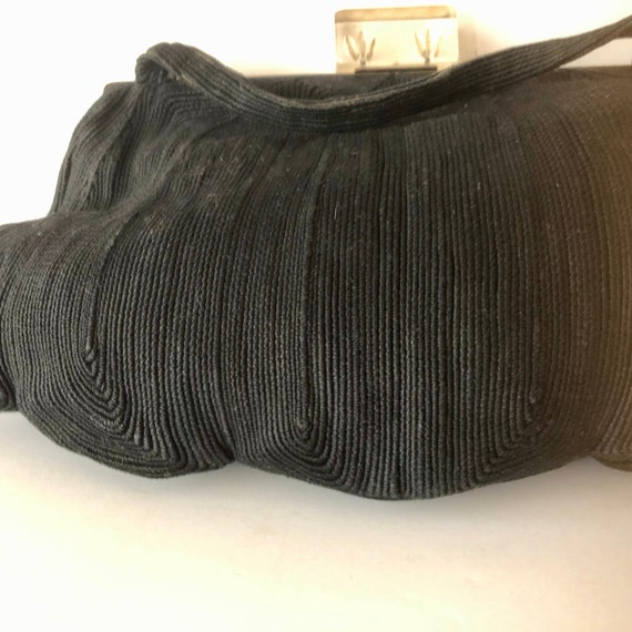 40s Corde Handbag, Vintage Fashion, Lucite Clasp, - image 7