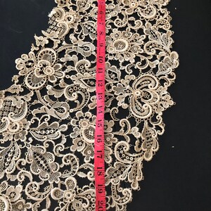 Antique Point de Venise Lace Capelet, Ivory Bridal Collar, Schiffli Floral Motifs image 10