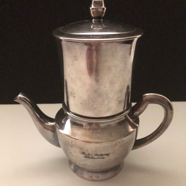 Hotel Silver Individual Drip Espresso Pot, Vintage Hotel Astoria Munich Silver, WMF Mark 1918 -1925