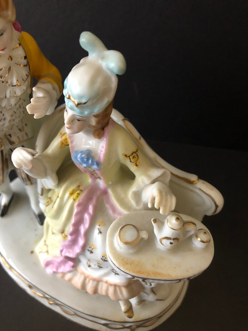 Antique Tea Figurines Tea Room Decor Tea Party Centerpiece Etsy