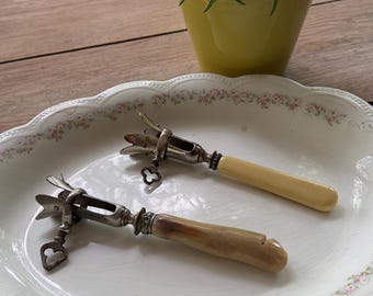 Antique French Leg of Lamb Handle, Bone Handle, Silver Plated