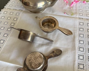 Art Krupp Berndorf Tea Strainer, Tea-Room Parade Zurich, Austrian Hotel Silver, Vintage Loose Leaf Tea Strainer, European Restaurant Ware