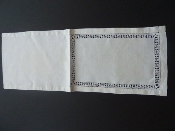 Linen Handkerchief Case, Needle Lace, Drawn Work … - image 3