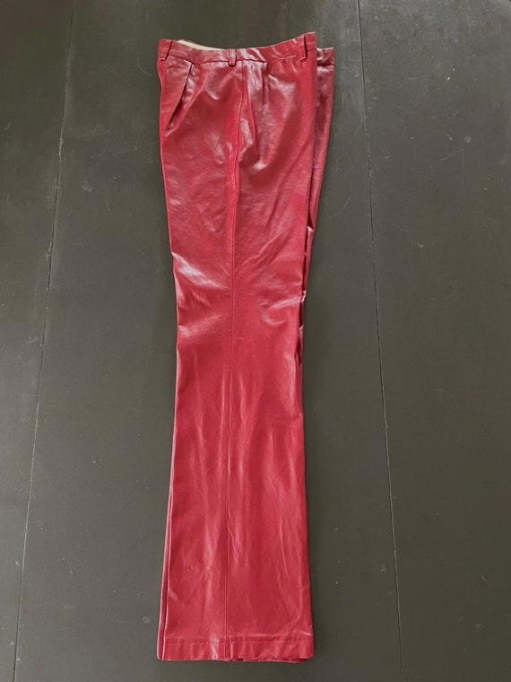 Vintage Red Pleather/Vegan Leather Pants. French F