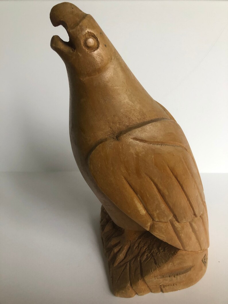 Swiss Carved Falcon or Hawk Stylized Wood Carving Artist Etsy
