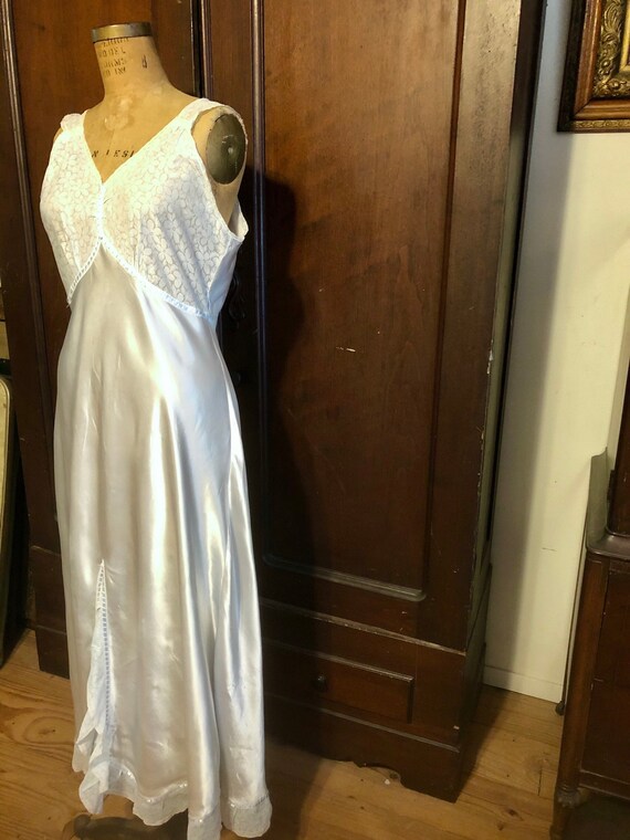 Lacy Satin Nightgown, French Boudoir, X Large Size