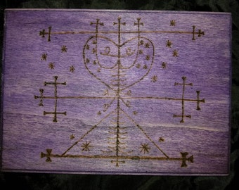 Maman Brigitte Voodoo Loa Veve Altar tile:Wife of Baron Samede,there, cemetery, graveyard rectangle or oval shape