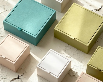 Personalisierte Schmuck Samt Geschenkboxen - Benutzerdefinierte Logo Verpackungsbox für Ring, Halskette, Ohrring