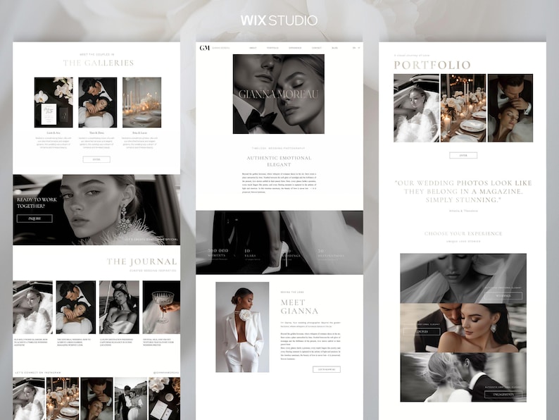 Elegant Wix Studio Website Template: Wedding Photographer Portfolio - Etsy