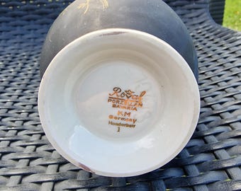 Vintage Royal KM Bavaria porcelain jug - hand-painted yellow rose decoration
