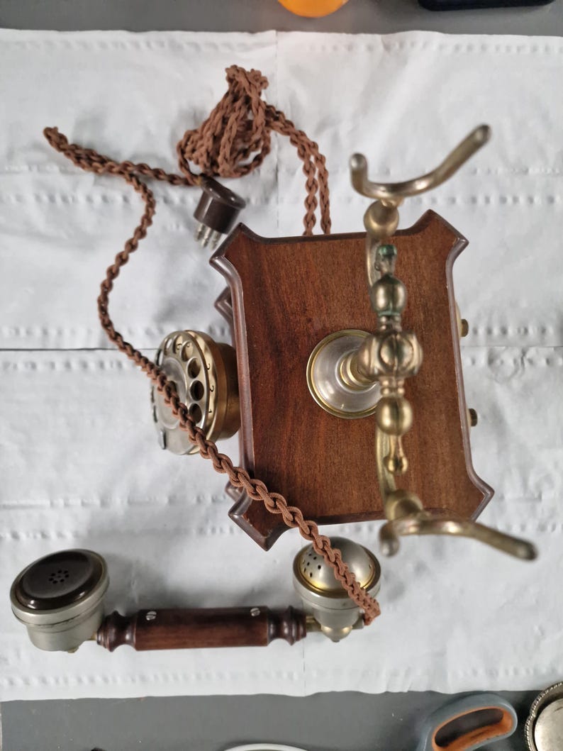 Vintage Wooden Telephone – 1920s Style – Telcer Made in Italy – 18K ...
