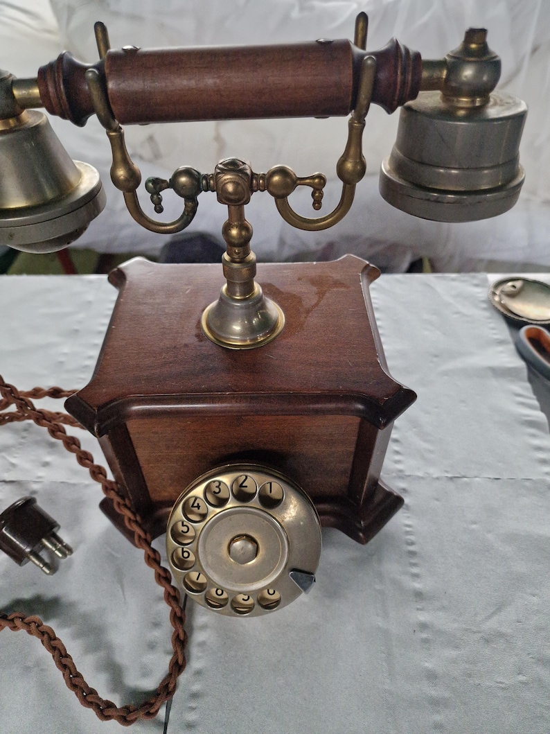 Vintage Wooden Telephone – 1920s Style – Telcer Made in Italy – 18K ...