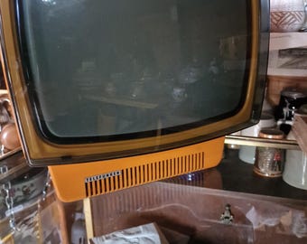 Vintage Orange Telefunken Television – 1970s – Space Age Industrial Design – Made in Germany