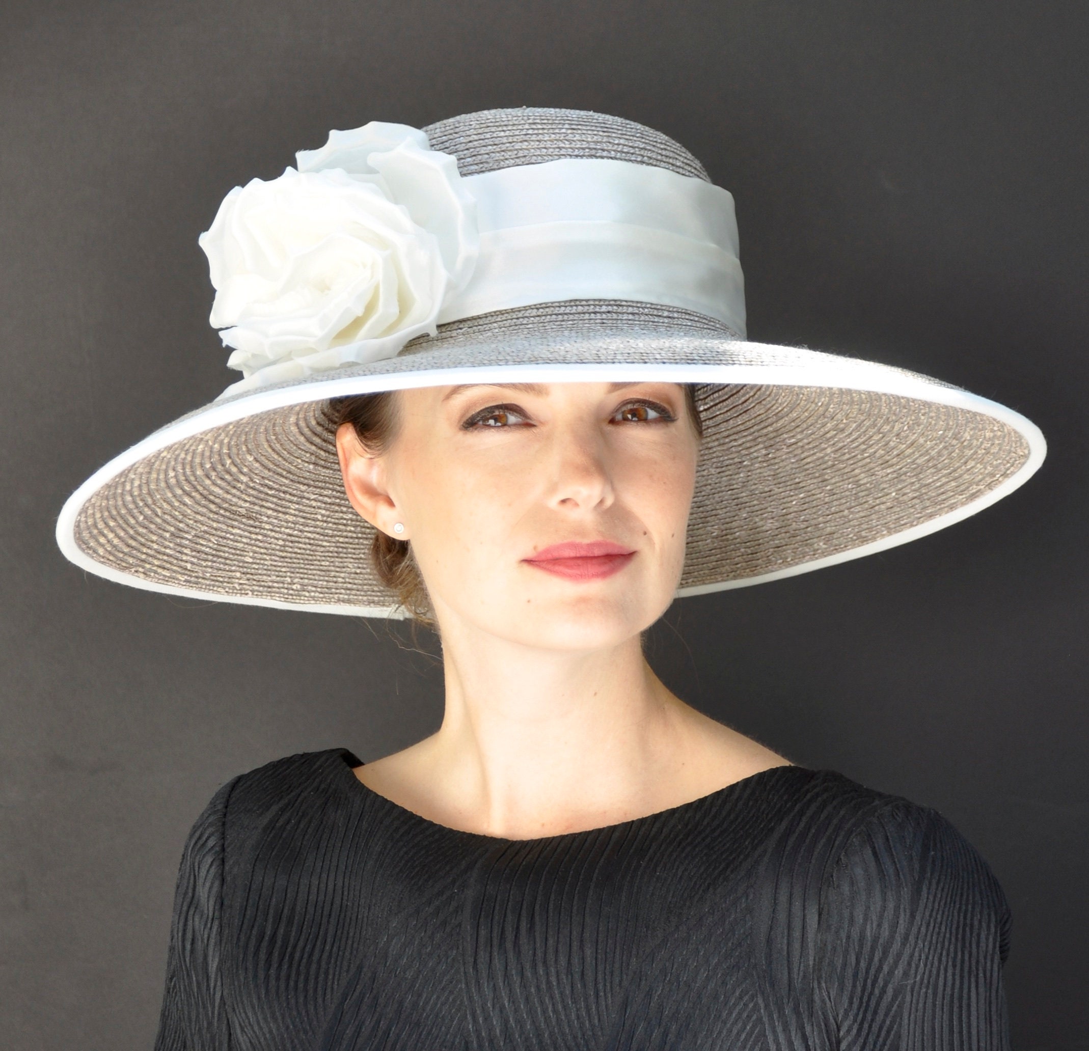 Kentucky Derby Hat Wedding Hat Formal Hat Audrey Hepburn Hat Taupe