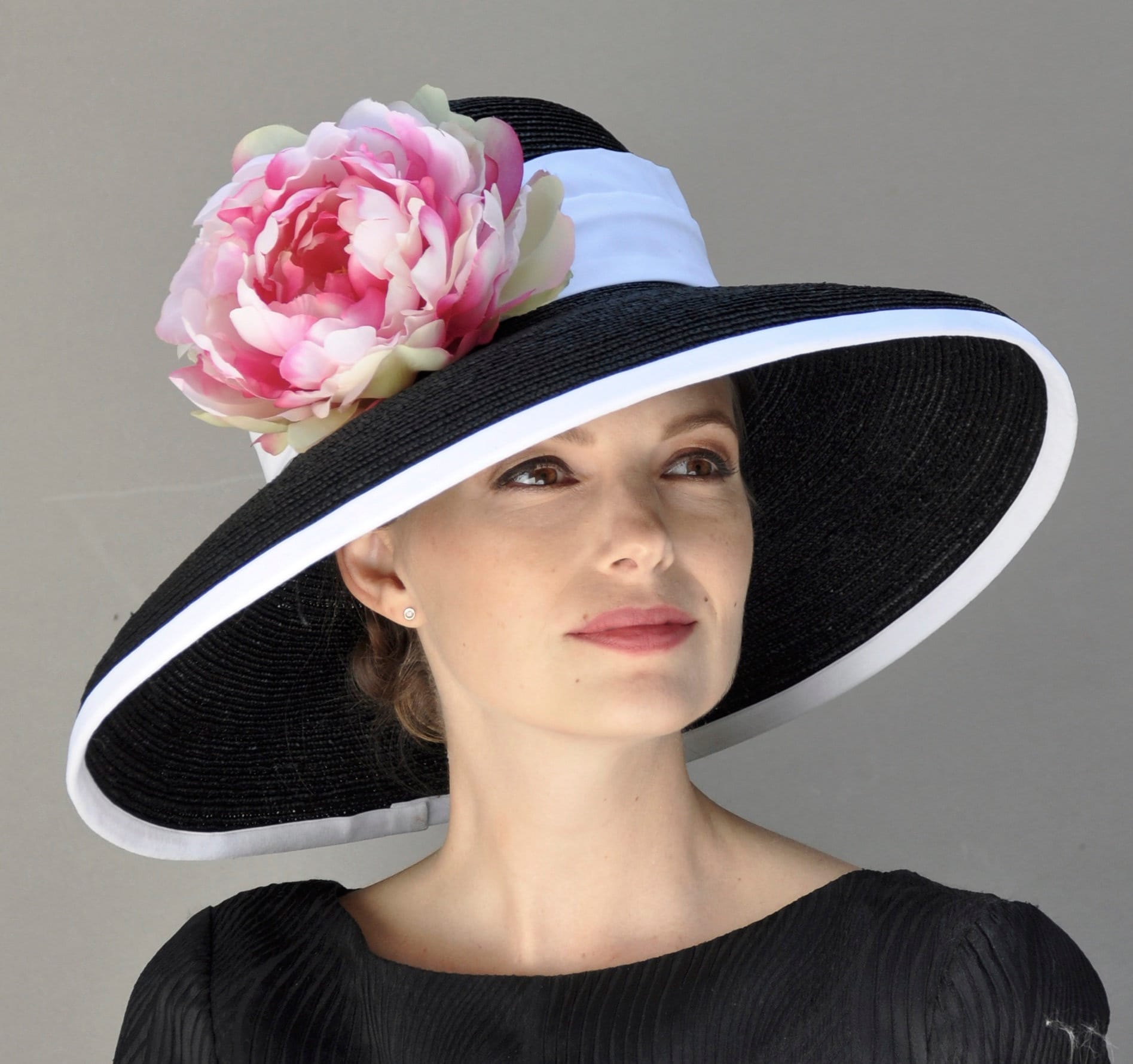 Formal Hat unique design,Kentucky Derby Hat Wedding Hat Dressy Hat Beautiful Church Hat,Downton Abbey, Elegant Vintage black lady Hat