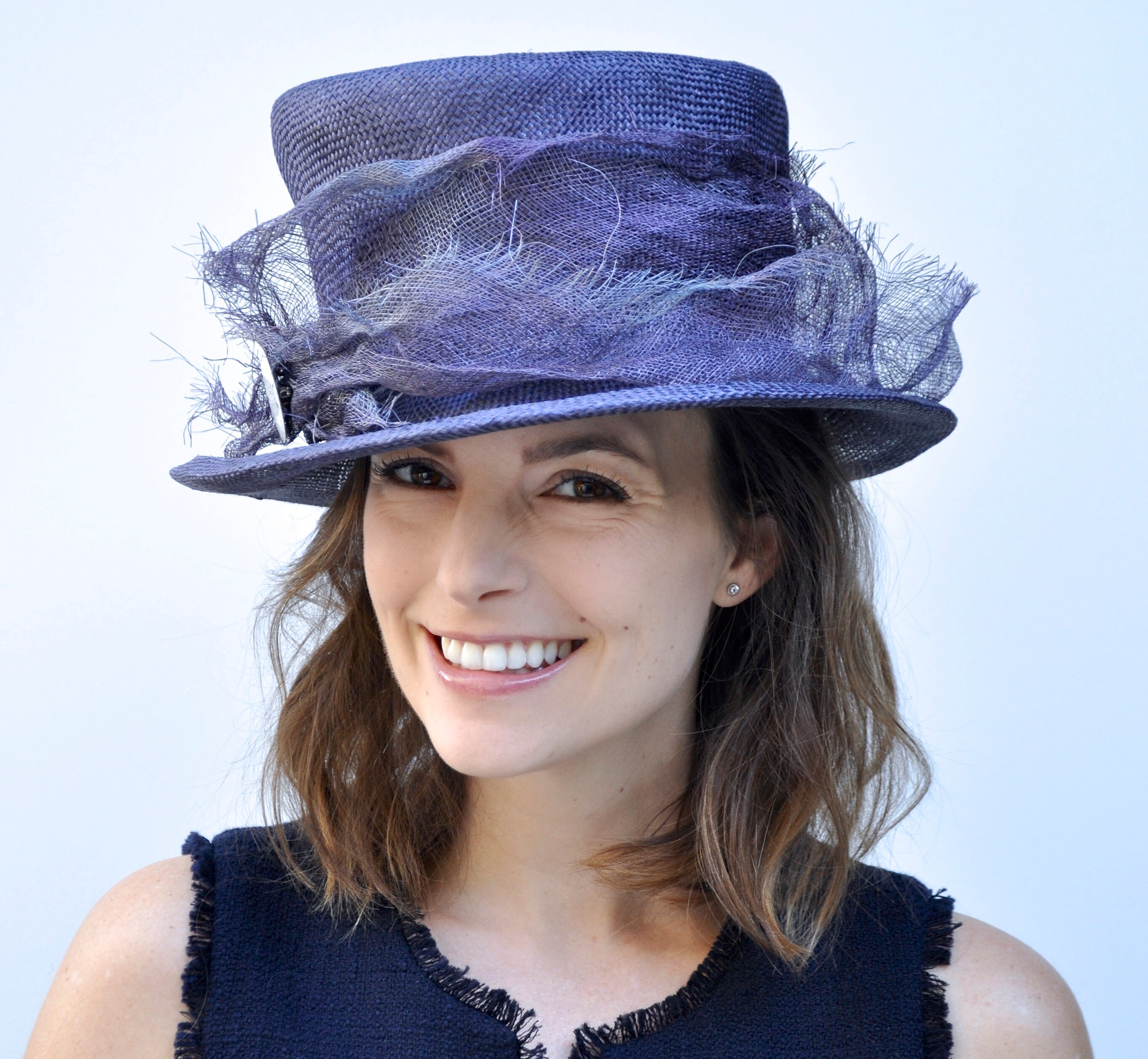 blue occasion hat
