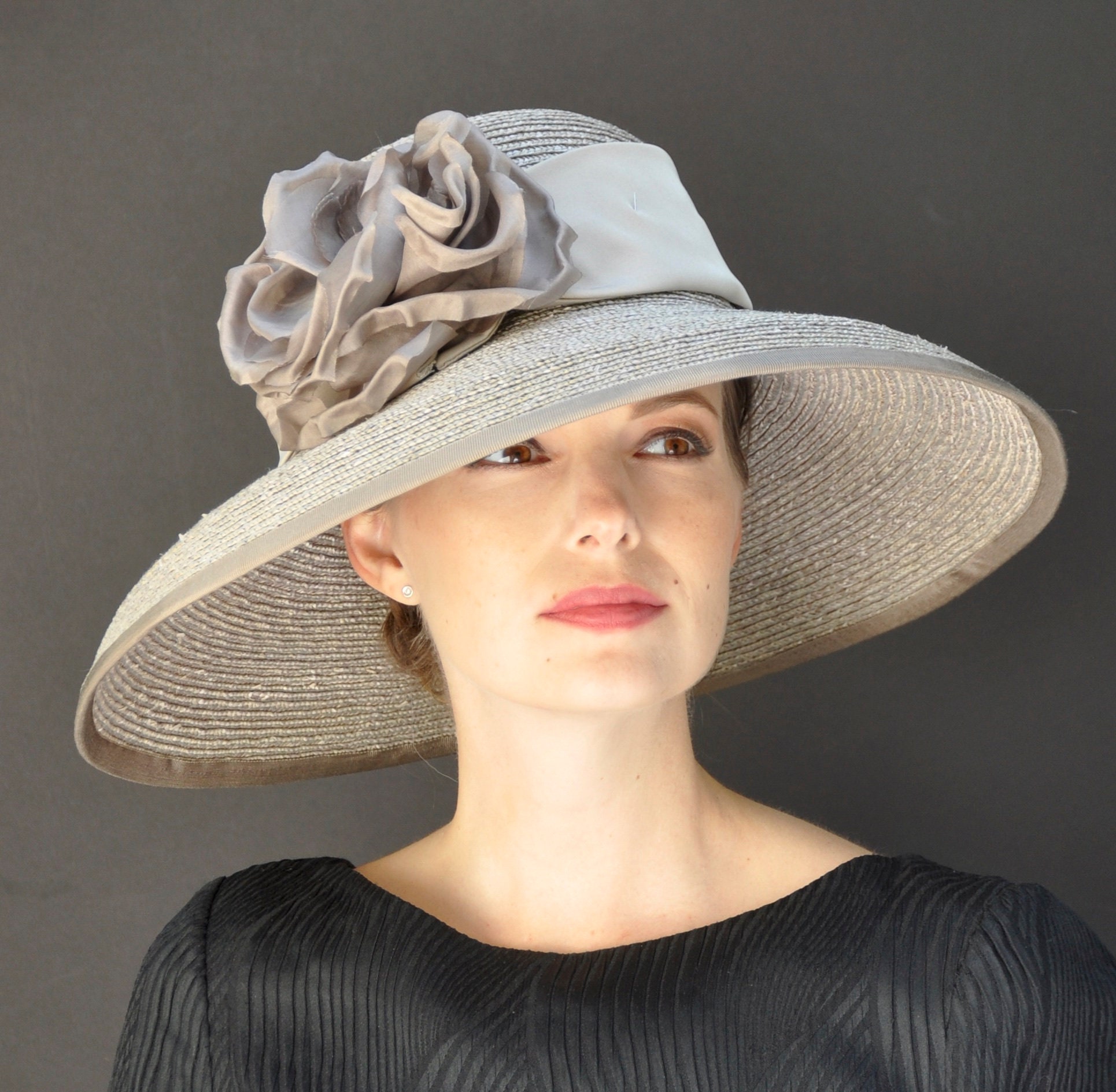 Wedding hat, Derby Hat, Ladies Formal Hat, Del Mar Hat Women's Gray ...