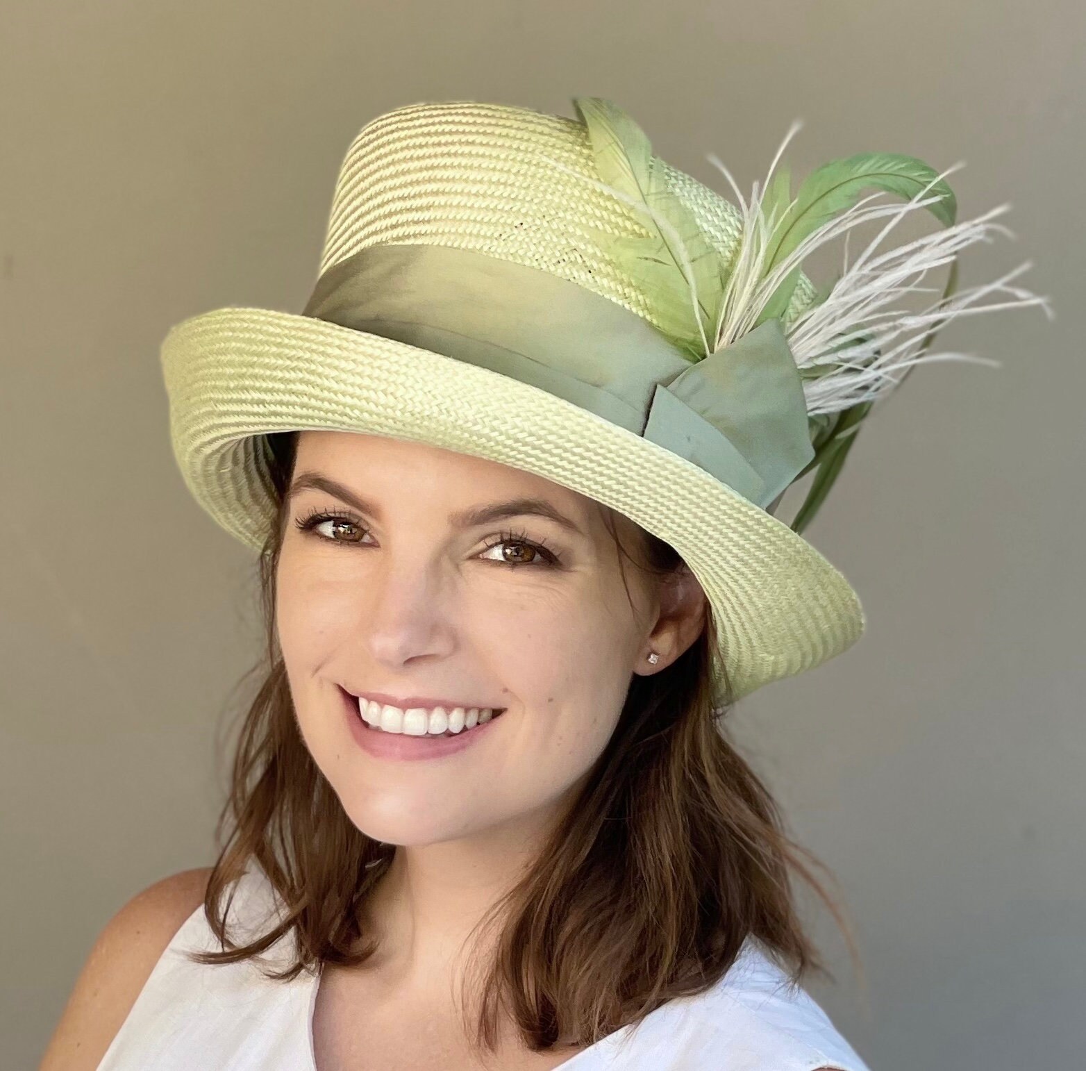 Women's Kentucky Derby Hat, Women's Green Hat, Wedding Hat, Ladies