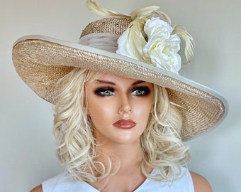 Kentucky Derby Hat, Wedding Guest Hat, Women's Derby Hat, Church hat, Wedding Hat, Formal Hat, Royal Ascot Millinery, Races Hat, wide brim