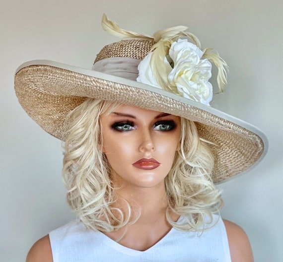 Kentucky Derby Hat, Wedding Guest Hat, Women's Derby Hat, Church hat, Wedding Hat, Formal Hat, Royal Ascot Millinery, Races Hat, wide brim