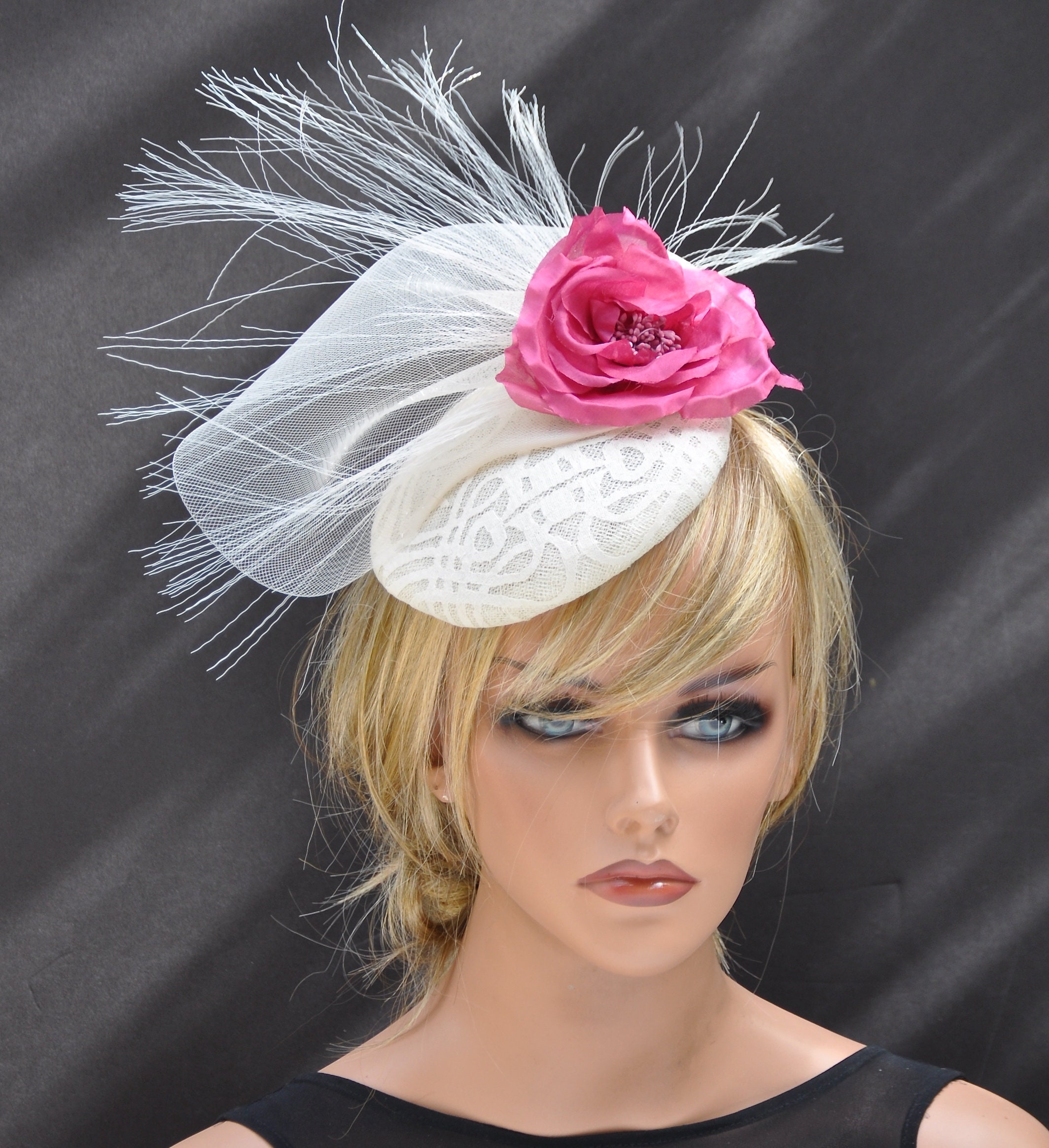 Ivory Cream Fascinator Hat Formal Ivory Hat Wedding Hat Etsy