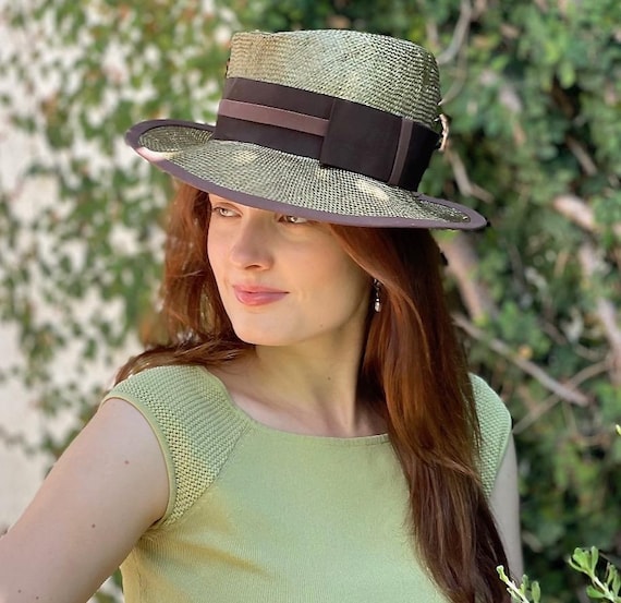 Women's Fedora, Ladies Olive Bronze Fedora, Casual Sporty Trilby, Women's Tailored Hat, Cheltenham Race Hat, Women's Autumn Earth Tone Hat