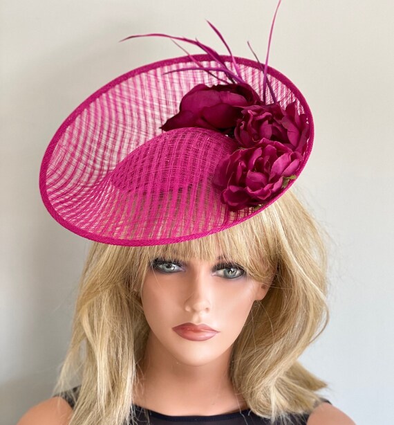 Kentucky Derby Hat, Women's Fuchsia Purple Hat, Duchess Kate Hat, Wedding Hat, Formal hat, Church hat, Fascinator Hat Ascot Hat Occasion hat