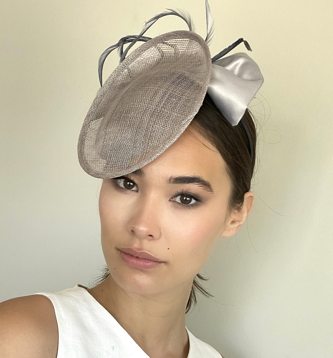 Kentucky Derby Hat, Gray Wedding Hat, Ladies Gray Derby Hat, Royal