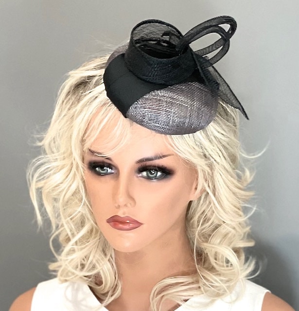 Women's Black Fascinator Hat, Women's Formal Black Hat, Fascinator Hat