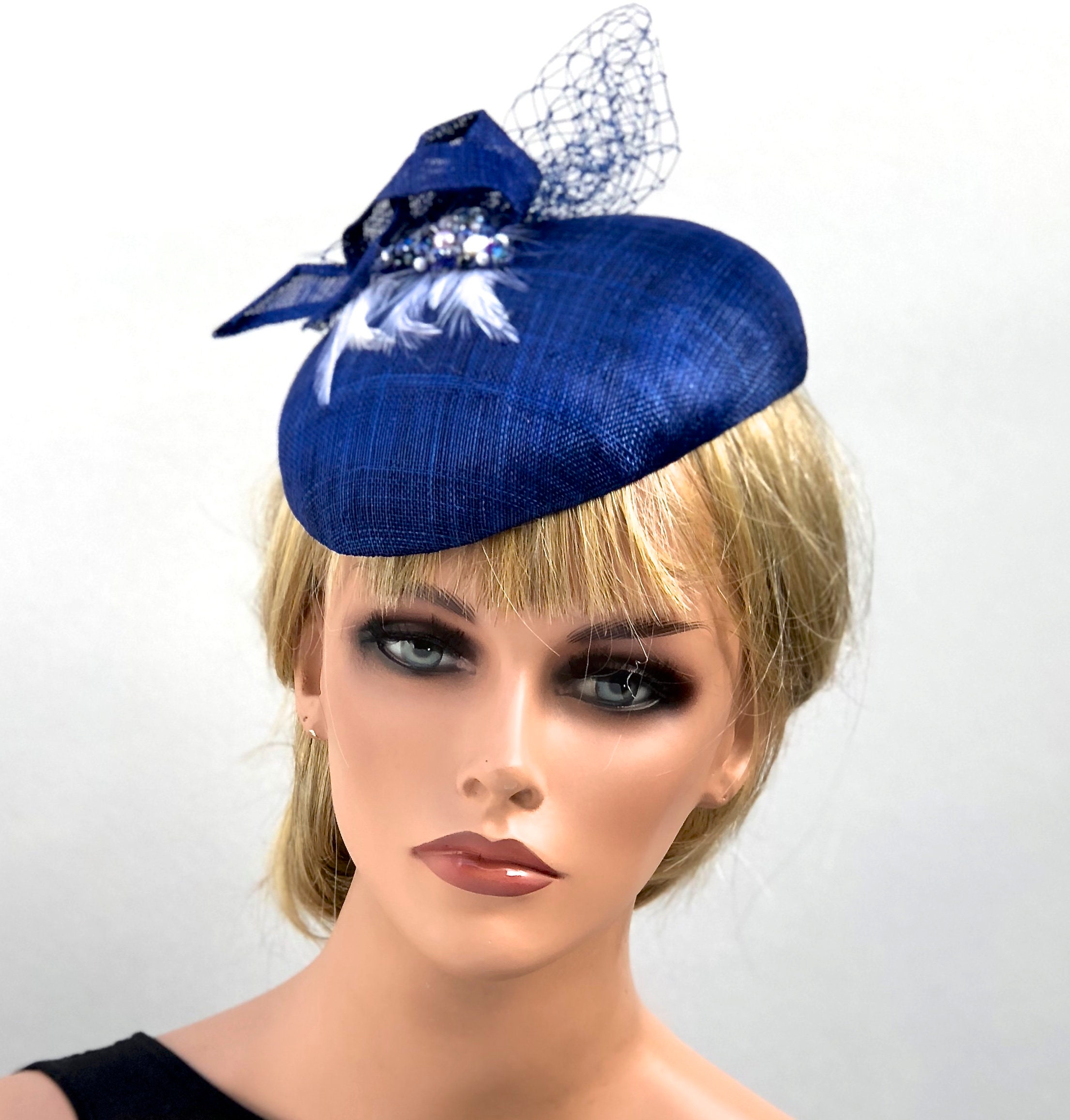 blue wedding hat