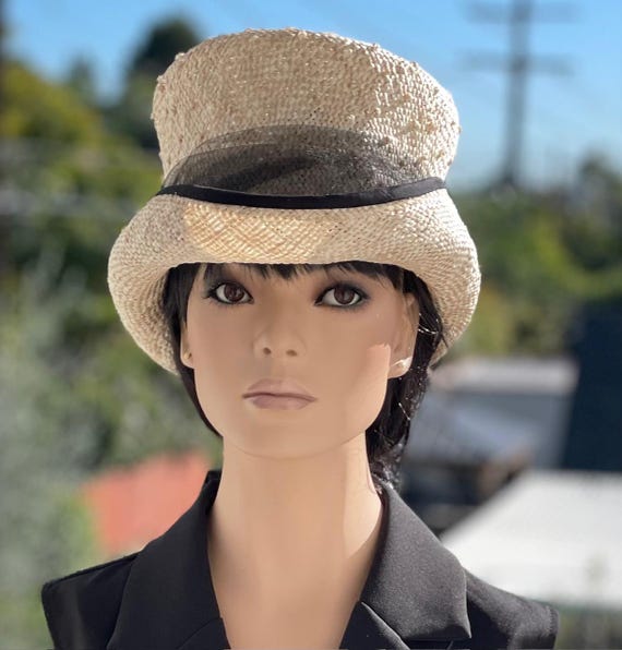 Women's Straw Top Hat, Derby Hat, Ascot Hat, Wedding Guest Hat, Millinery Hat, Carriage Hat, Mad Hatter, Victorian English Riding Hat