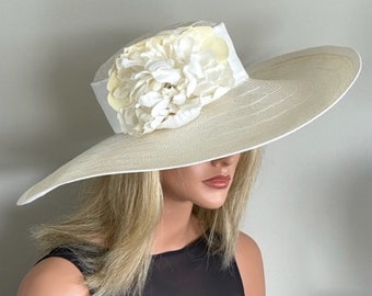 Kentucky Derby Hat, Wedding Hat, Wedding Guest Hat, Formal Hat, Wide Brim Hat, Special Occasion Hat