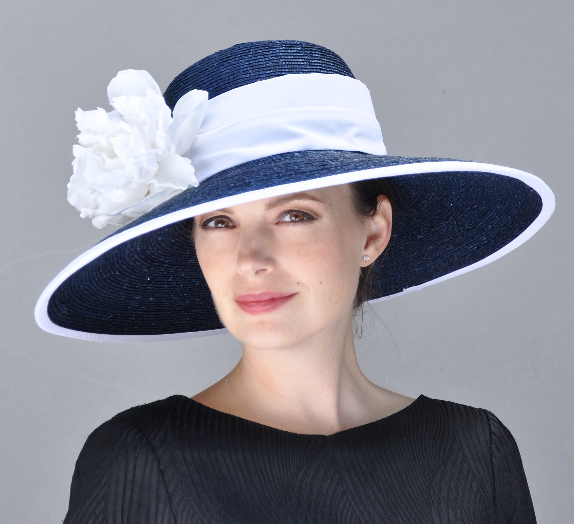 Kentucky Derby Hat, Women's Navy and 
