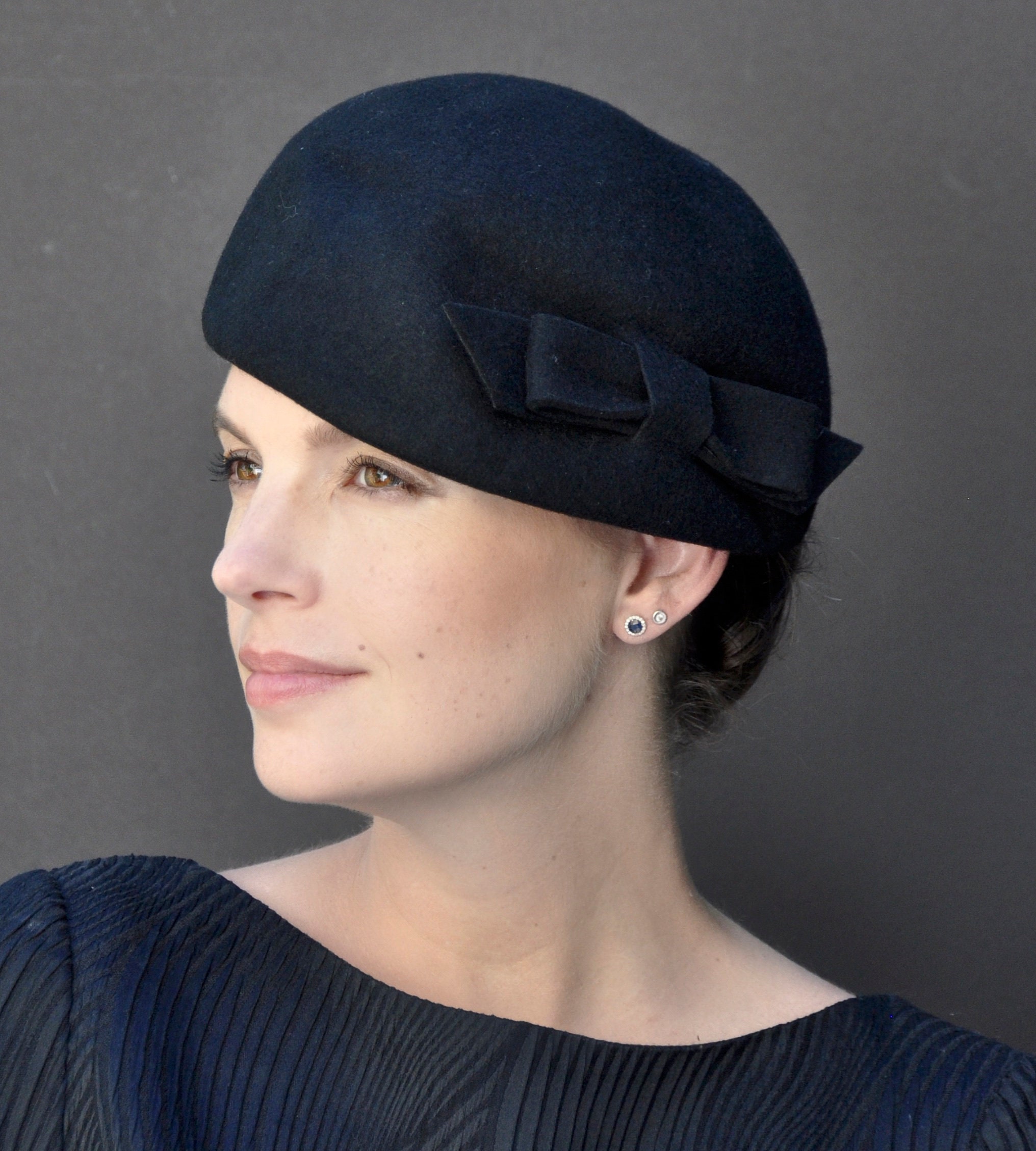 Fascinator Cocktail Hat, Women's Black Hat, Ladies Black Hat, Formal