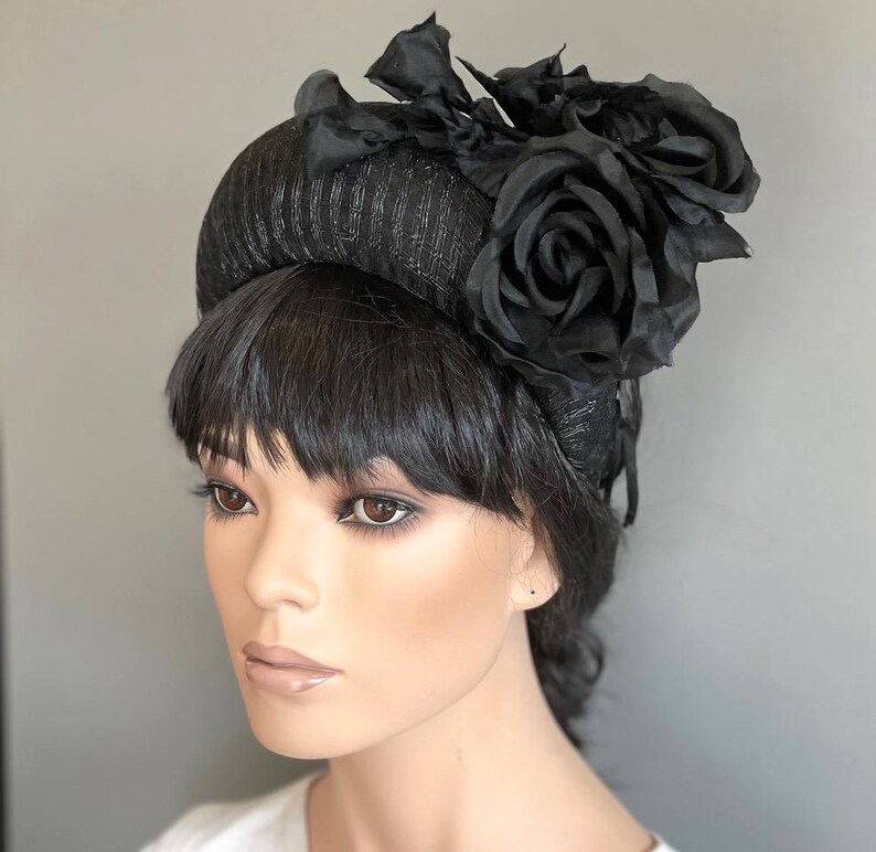 Women's Black Headband Hat Princess Kate Hat Ascot Derby Hat Church Hat