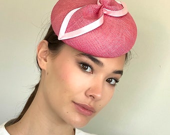 Wedding Hat,  Women's Pink Fascinator Hat, Kate Middleton Hat, Pillbox Hat Ladies Formal Pink Hat Women's Easter Hat Occasion Hat Dressy Hat