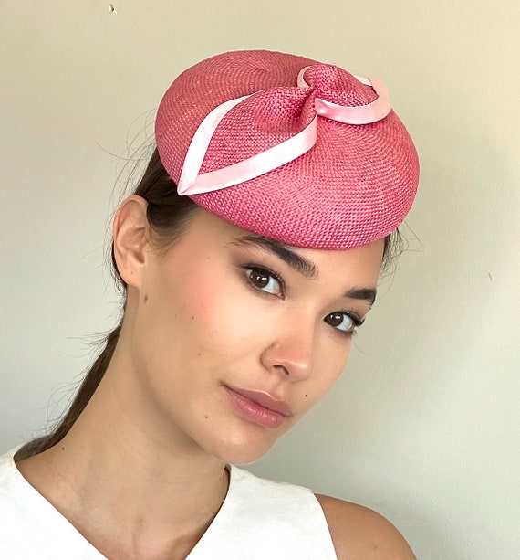 Wedding Hat,  Women's Pink Fascinator Hat, Kate Middleton Hat, Pillbox Hat Ladies Formal Pink Hat Women's Easter Hat Occasion Hat Dressy Hat