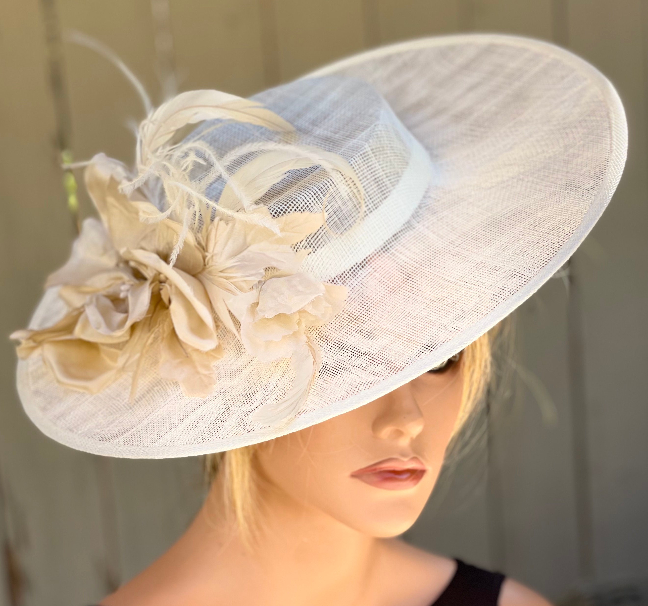 Kentucky Derby Hat, Women's Fascinator Hat, Wedding Hat, Saucer Disc