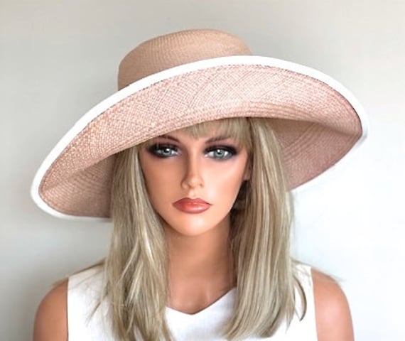 Women's Wide Brim Hat, Garden Party Hat, Wedding Hat, Women's Tan Panama Hat, Women's Sun Hat, Tea Party Hat, Women's Casual Hat