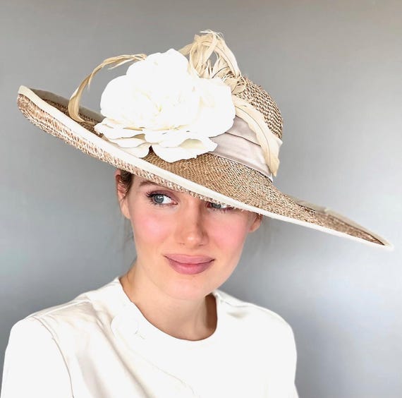 Church Hat, Wedding Guest Hat, Women's Derby Hat, Wedding Hat, Formal Hat, Royal Ascot Millinery  Races Hat, wide brim hat Breeder's Cup Hat