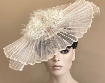 Derby Hat, Royal Ascot Hat, Wedding Hat, Wide Brim Hat, Women's Formal Hat, Ladies Day Hat, Race Day Hat,