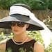 Wedding Hat Women's Kentucky Derby Hat Breakfast at Tiffany's Hat Audrey Hepburn Hat Ascot Hat Wide Brim Hat Black & White Hat