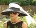 Wedding Hat Women's Kentucky Derby Hat Breakfast at Tiffany's Hat Audrey Hepburn Hat Ascot Hat Wide Brim Hat Black & White Hat 