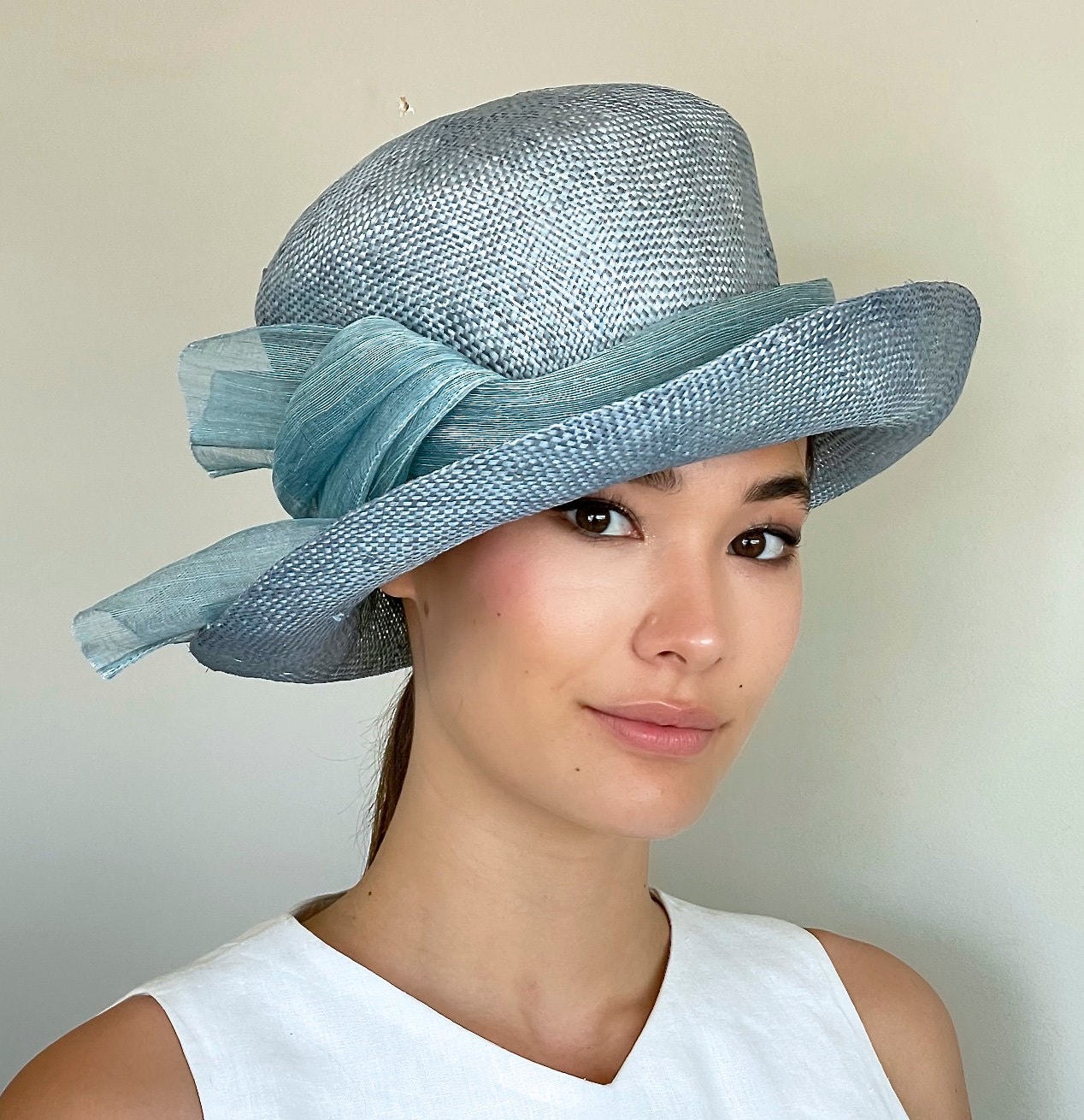 Women's Blue Formal Hat, Wedding Guest Hat, Ladies formal blue hat