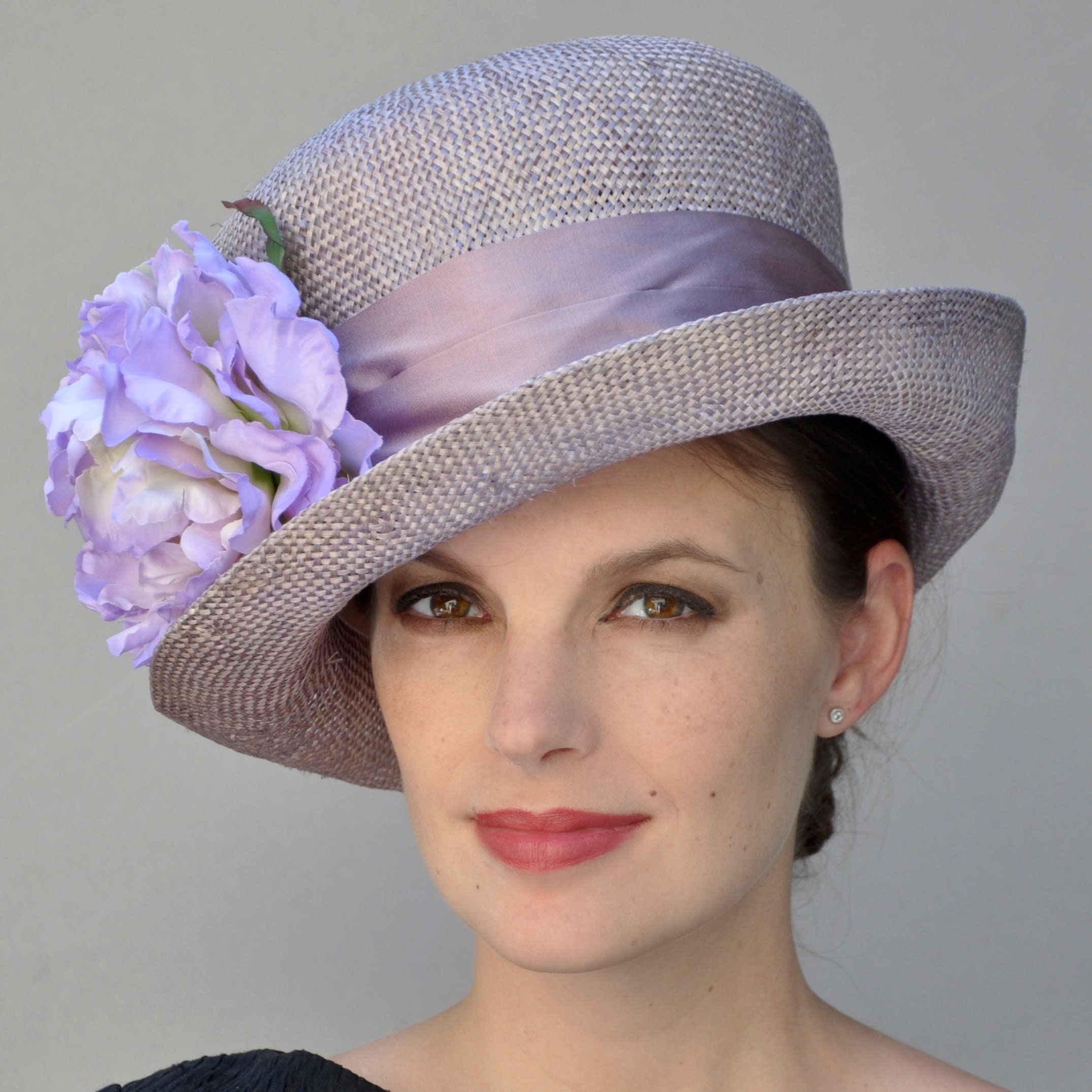 Wedding Hat, Kentucky Derby Hat, Formal Straw Hat, Lavender Hat, Church ...